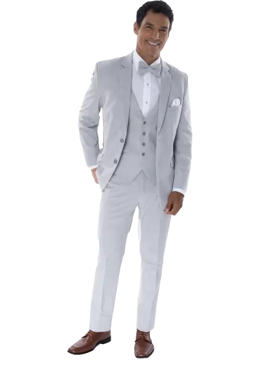 Man in a David Major Platinum suit